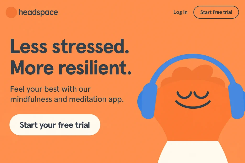 Headspace meditation example from best productivity apps 2025