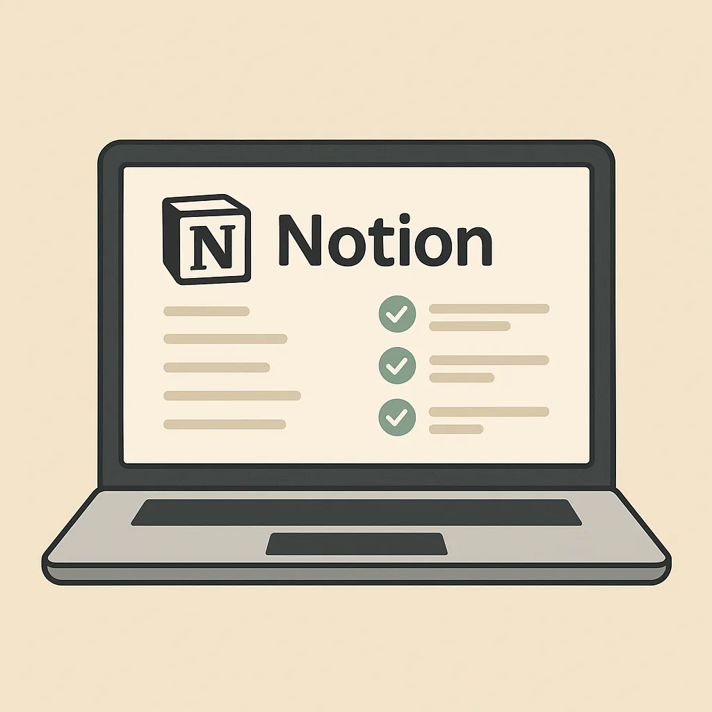 Notion app workspace from best productivity apps 2025