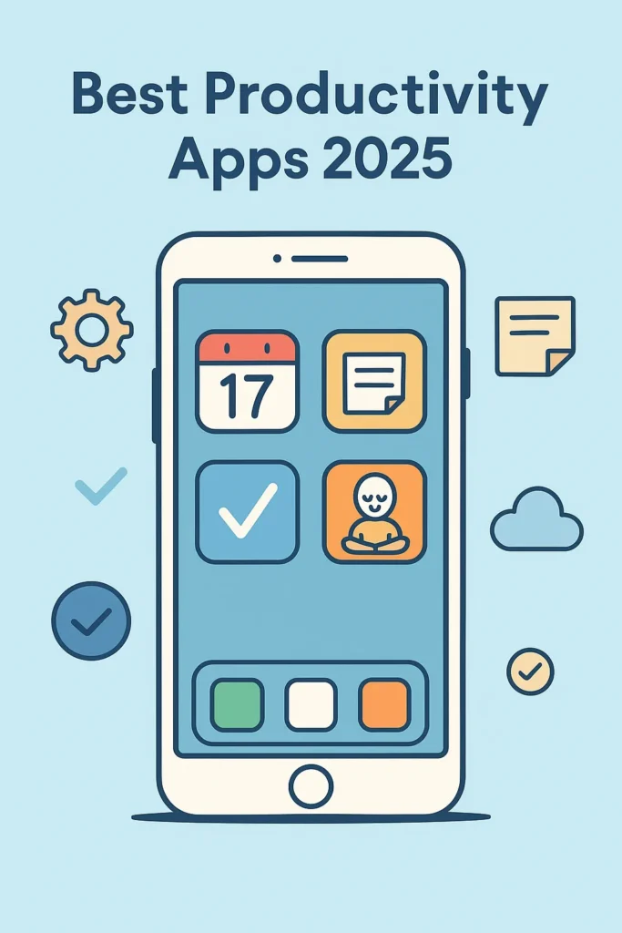 best productivity apps 2025 smartphone illustration