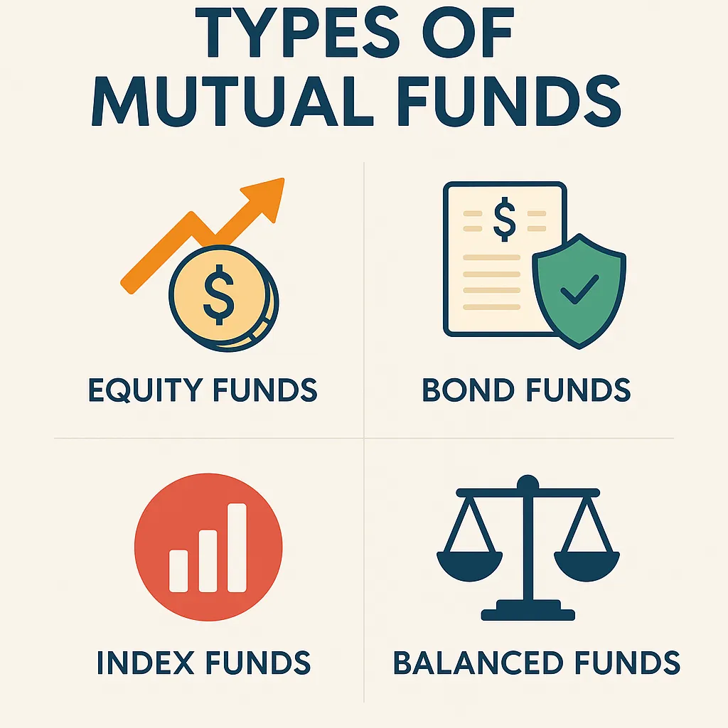 beginner’s guide to investing in mutual funds types explained infographic